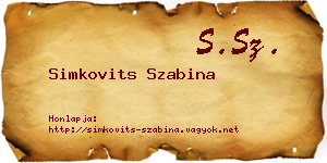 Simkovits Szabina névjegykártya